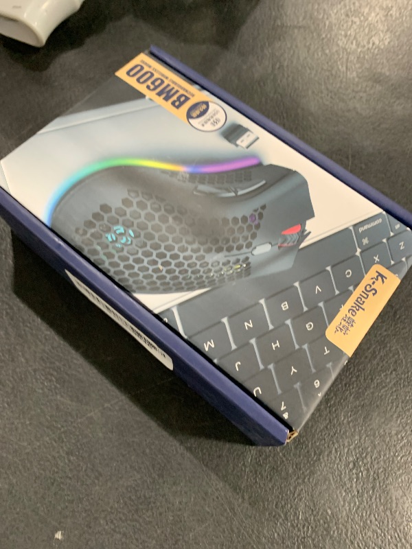 Photo 1 of Wireless Lightweight Gaming Mouse Honeycomb with 7 Button Multi RGB Backlit Perforated Ergonomic Shell Optical Sensor Adjustable DPI Rechargeable 800 mAh Battery USB Receiver for PC Mac Gamer(Black)