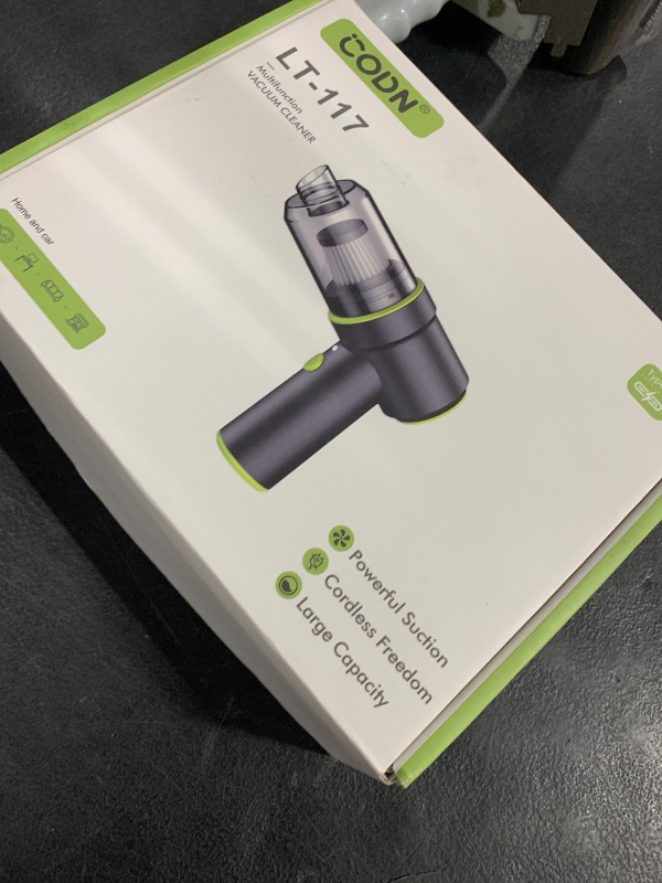 Photo 1 of CODN Handheld Car Vacuum Portable Cordless 12000PA, 2 in 1 Handheld Vacuum Cleaner and Air Duster with Multi-Nozzles and LED Light, Mini Hand Held Vacuum Rechargeable for Home, Car, Office, Pet Hair