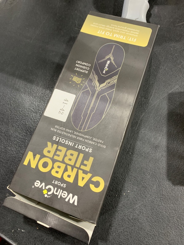 Photo 1 of Welnove Carbon Fiber Sports Insoles with Arch Support | Jump Higer & Run Faster Stabilize Better Athletic Insoles for Running, Basketball | Shock Absorption & Energy Return,NOT for Cleats-L,Gold