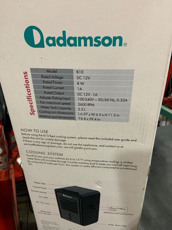 Photo 1 of Adamson B10 Midnight Bed Cooling System - Twin 75” L x 39” W - New - 100% Cotton Mattress Cooling Bed Pad for Night Sweats - Ideal for Hot Sleepers - 5-Year Assurance