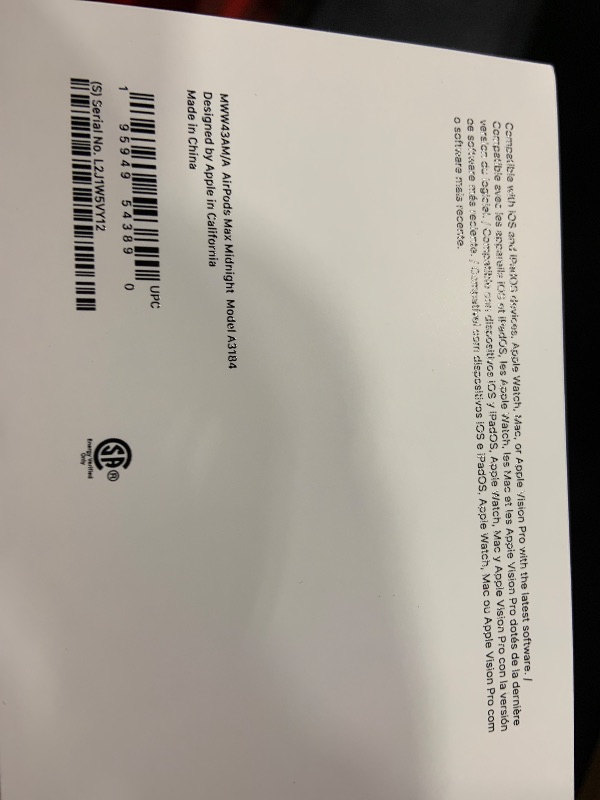 Photo 1 of Apple AirPods Max Wireless Over-Ear Headphones, Pro-Level Active Noise Cancellation, Transparency Mode, Personalized Spatial Audio, USB-C Charging, Bluetooth Headphones for iPhone - Midnight