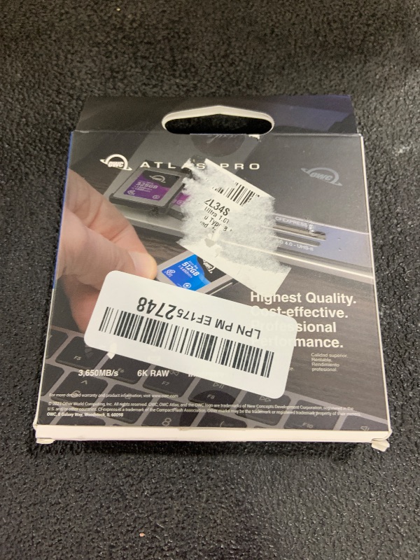 Photo 1 of OWC 512GB Atlas Pro High-Performance CFexpress 4.0 Type B Memory Card, Professional Grade, up to 3000MB/s Write,3650MB/s Read, Capture up to 6K high bitrate Video