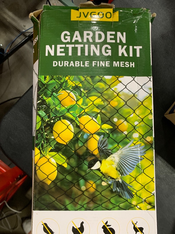 Photo 1 of Jvgoo Bird Netting for Garden, 13 x 40 FT Bird Netting for Chicken Coop, Heavy Duty Garden Poultry Net Mesh with Ties and Staples for Fruit Trees Vegetables Against Birds, Deer, Squirrels