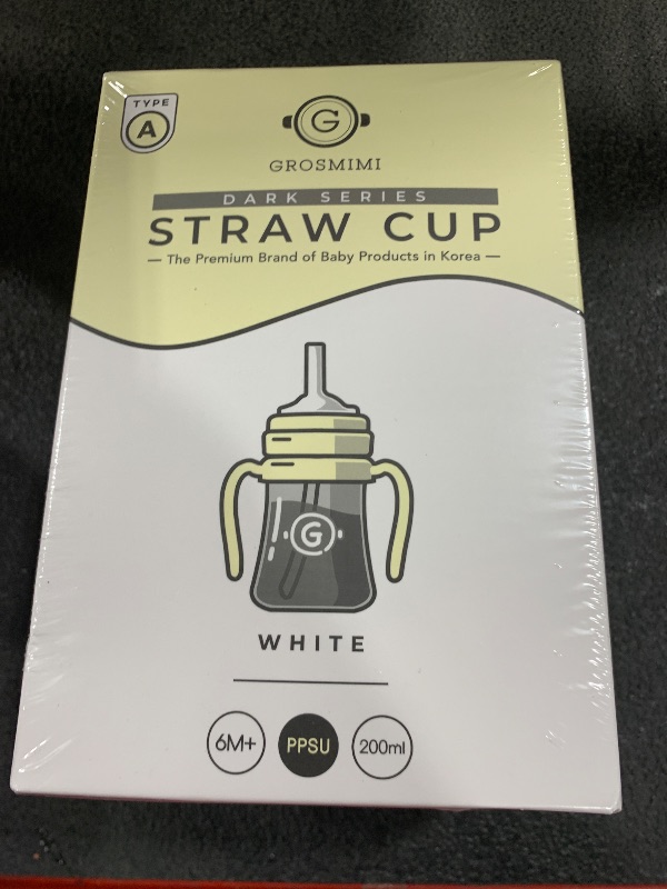 Photo 1 of GROSMIMI Spill Proof no Spill Magic Sippy Cup with Straw with Handle for Baby and Toddlers, Customizable, PPSU, BPA Free 6 oz (White)