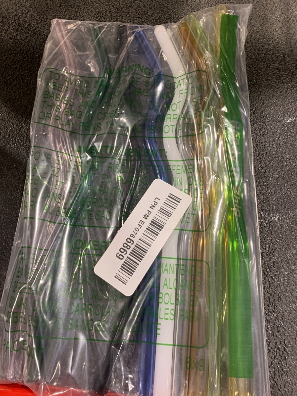 Photo 1 of 10 Pcs Reusable Wavy Colorful Glass Straws,9''x8 mm Shatter Resistant Cute Drinking Straws with 2 Cleaner Brush for Beverages,Coffee,Juice,Cocktail,Teas