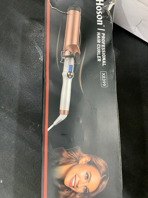 Photo 1 of Hoson 2 Inch Curling Iron Large Barrel, Long Barrel Curling Wand Dual Voltage, Ceramic Tourmaline Coating with LCD Display, Glove Include