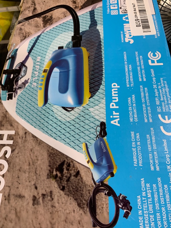 Photo 1 of SLOOSH Electric Paddle Board Pump, 20 PSI High-Pressure Dual-Stage Inflation SUP Air Pump with Auto-Off Function, 12V DC Car Connector for Inflatable Paddle Boards, Kayaks, Boats, and Air Mattresses