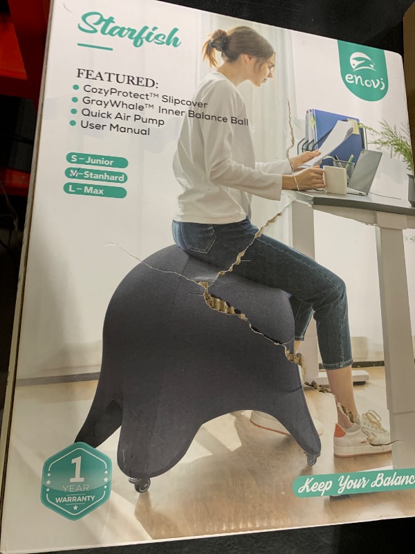 Photo 1 of ENOVI Starfish Yoga Ball Chair, Exercise Ball Ergonomic Design for Office and Home, Relieve Back Pain, 24IN, AB