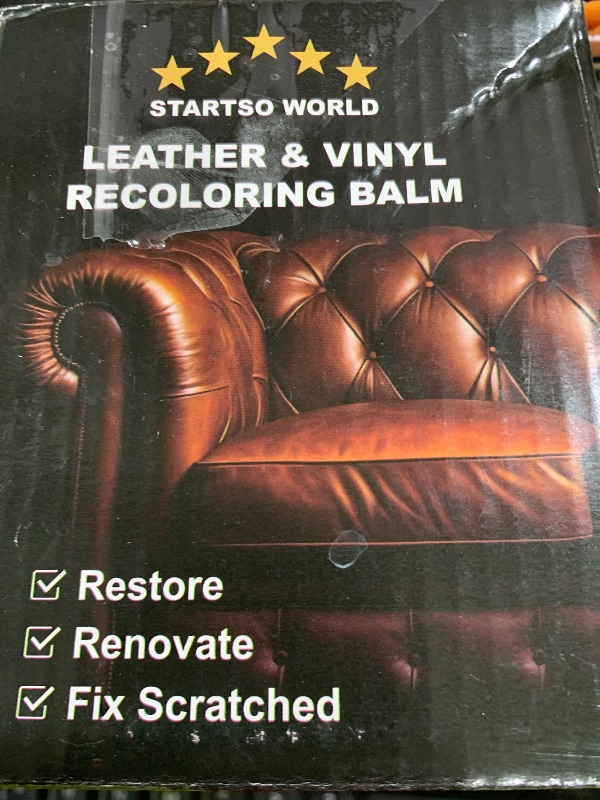 Photo 1 of STARTSO WORLD Leather Recoloring Balm - Repair Kit for White Furniture and Car Seats | Scratch Remover, Restores Faded Leather