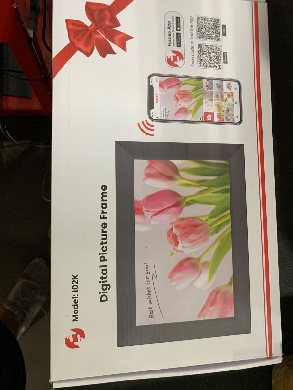 Photo 1 of Frameo 10.1 Inch WiFi Digital Picture Frame, 1280x800 HD IPS Touch Screen Photo Frame Electronic, 32GB Memory, Auto-Rotate, Wall Mountable, Share Photos/Videos Instantly via Frameo App from Anywhere