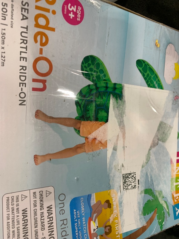 Photo 1 of INTEX Lil' Sea Turtle Inflatable Pool Float: Animal Pool Toy For Kids – 2 Heavy-Duty Handles – 88lb Weight Capacity – 59" x 50" – For Ages 3+