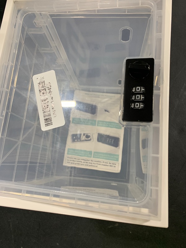Photo 1 of Large Medicine Lock Box for Safe Medication, Lockable Storage Box for Fridge/Snacks Food, Phone Lock Boxes with Combination Code for Home/Dorms/Office Storage Lockers