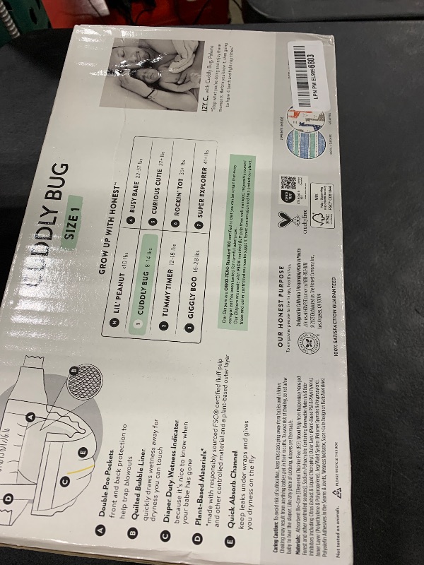 Photo 1 of The Honest Company Clean Conscious Diapers for Sensitive Skin | Up to 100% Leakproof | Hypoallergenic, Fragrance Free | Gender Neutral | Club Box, Size 1 (8-14 lbs), 78 Count (Prints May Vary)