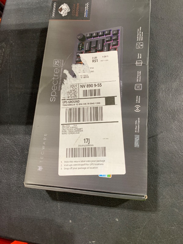 Photo 1 of TECWARE Spectre 75% RGB Mechanical Gaming Keyboard with Customizable LCD Screen, Multi-Function Knob, Gasket Mount, South Face 5-Pin Universal Hot-Swappable Sockets Black Cocoa Brown Switch