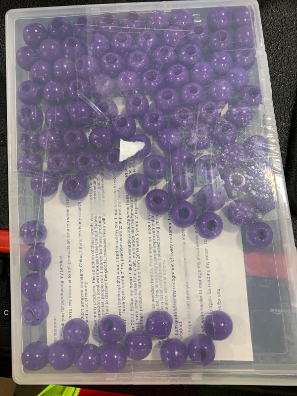 Photo 1 of 100pcs Purple Wood Beads for Craft DIY Beads Macrame Beads Decor Beads for Wall Hanging Home Spacer Beads Round Wood Beads Loose Beads 15.5-16mm(6mm Hole)