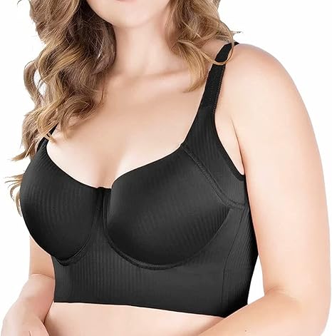 Photo 1 of Fashion Deep Cup Bra Hides Back Fat Full Back Coverage Bra with Shapewear Incorporated Plus Size Push Up Sports Bra size D