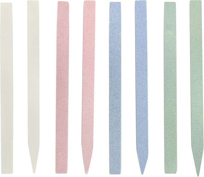Photo 1 of 8 Pieces Stone Nail File and Pumice Stone Stick Set - Nail Cuticle Pusher and Buffing Tool for Home and Salon Use