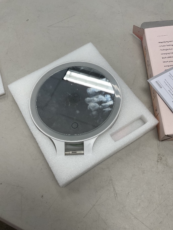 Photo 1 of FASCINATE Magnifying Mirror 10X 1X Double Sided Magnification Makeup Vanity Mirror Rechargeable Lighted Mirror with 3 Color Setting Adjustable Rotation LED Vanity Desk Mirror