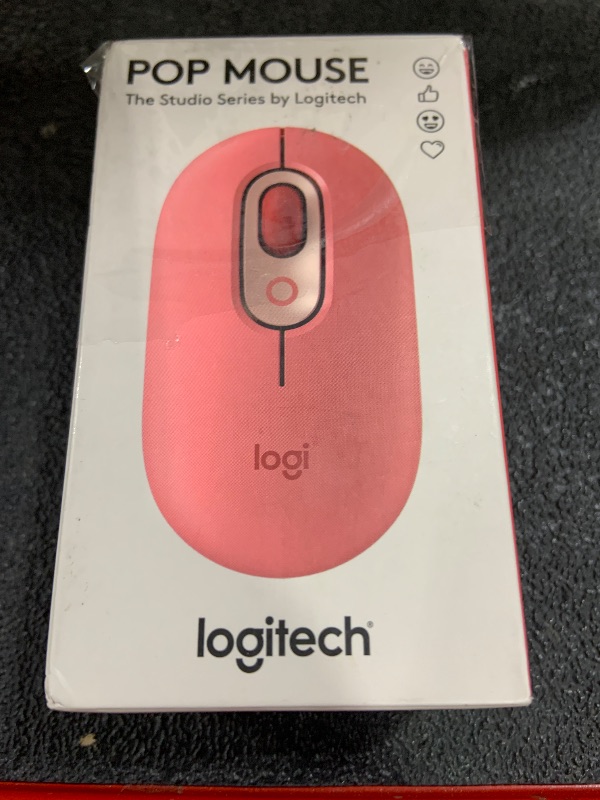 Photo 1 of Logitech POP Mouse, Wireless Mouse with Customizable Emojis, SilentTouch Technology, Precision/Speed Scroll, Compact Design, Bluetooth, Multi-Device, OS Compatible - Heartbreaker Rose