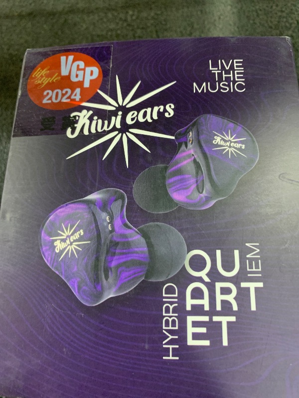 Photo 1 of Linsoul Kiwi Ears Quartet 2DD+2BA Hybrid In-Ear Monitor, HiFi Earphones with Hand-crafted Resin Shell, Detachable OFC Silver-plated IEM Cable for Audiophile Musician DJ Studio Gaming (Purple, Quartet)