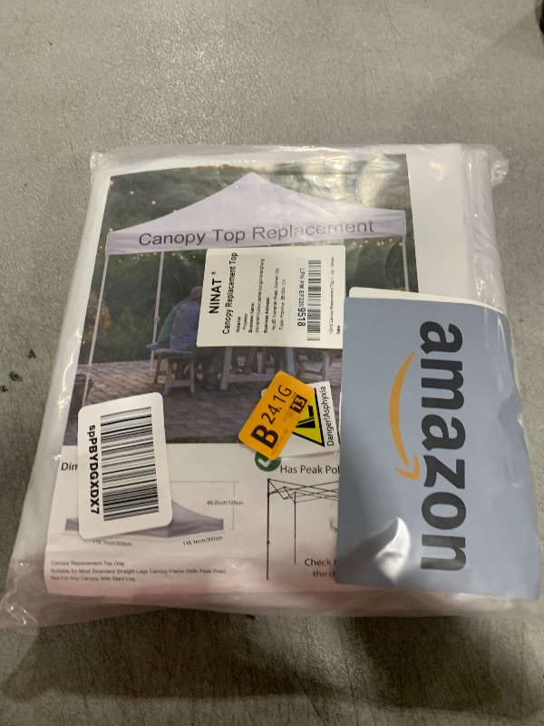 Photo 1 of 10x10 Canopy Replacement Top,10x10ft Pop Up Canopy Tent Cover for Straight Leg Frame,Top Cover Only?White?