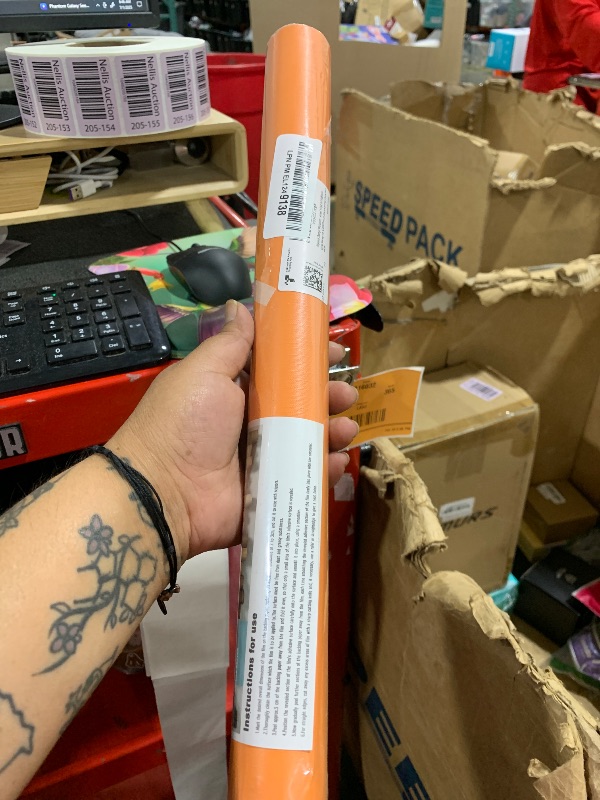 Photo 1 of Abyssaly Orange Wallpaper Orange Peel and Stick Wallpaper Self-Adhesive Waterproof and Removable Vinyl Contact Paper for Cabinets Countertops Wall Covering 15.7 in X 118 in