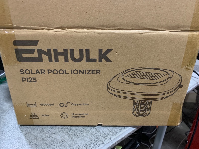 Photo 1 of ENHULK Solar Pool Ionizer, Floating Water Cleaner and Purifier - Cleans Pools Up to 45,000 Gallons, Ideal for Above Ground, In-Ground Pools, Spas, and Hot Tubs(Blue)