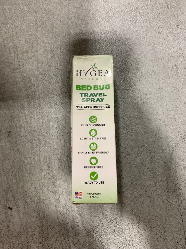 Photo 1 of Hygea Natural Lice, Mite, and Bed Bug Natural Travel Spray - TSA Approved size – Child & Pet Friendly – Immediate results – Stain & Odor Free, For Hotels, Suitcase, Backpack, Shoes, Bed Bug Spray(3oz)