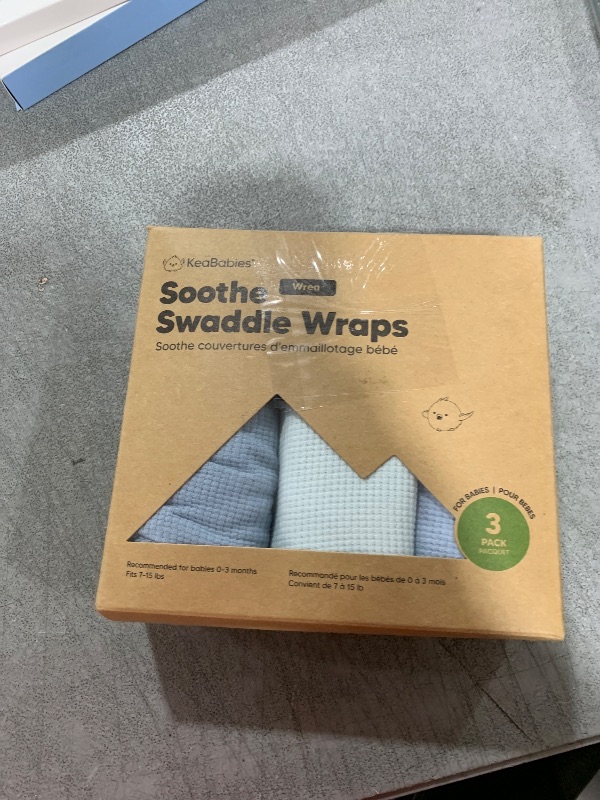 Photo 1 of 3-Pack Organic Swaddles for Newborns, Baby Sleep Sacks 0-3 Months - Baby Swaddle Wrap, Newborn Wearable Blanket, Infant Sleep Sack for Girls, Boys, Soft & Snug, Large Hook & Loop Closure (Glacier)