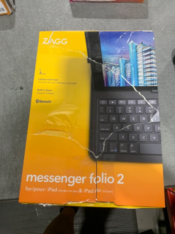 Photo 1 of ZAGG - Messenger Folio 2 - Tablet Keyboard & Case for 10.2-inch iPad, 10.5-inch iPad/Air 3