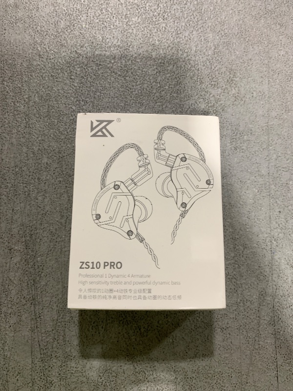 Photo 1 of Linsoul KZ ZS10 Pro, 4BA+1DD 5 Driver in Ear Monitor, HiFi Wired Earbuds, Gaming Earbuds, Hybrid IEM Earphones with Stainless Steel Faceplate, Detachable Cable for Musician(with Mic, Dark Black)