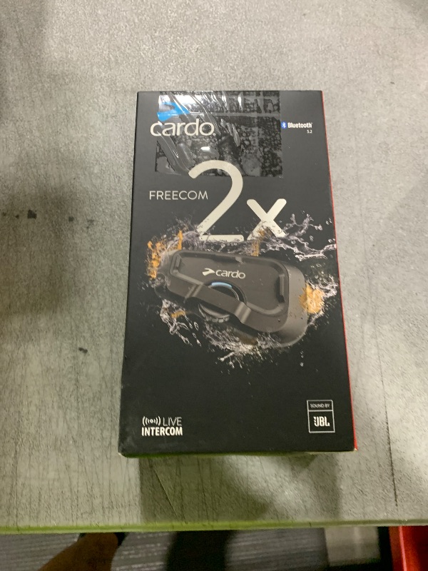 Photo 1 of Cardo Systems FREECOM 2X Motorcycle 2-Way Bluetooth Communication System Headset - Black, Single Pack