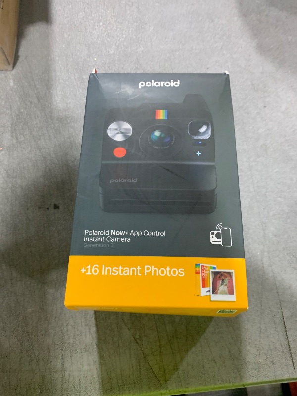 Photo 1 of Polaroid Now+ 3rd Generation I-Type Instant Camera + Film Bundle - Now+ Bluetooth App Controlled Black Camera + 16 Color Photos (6562)