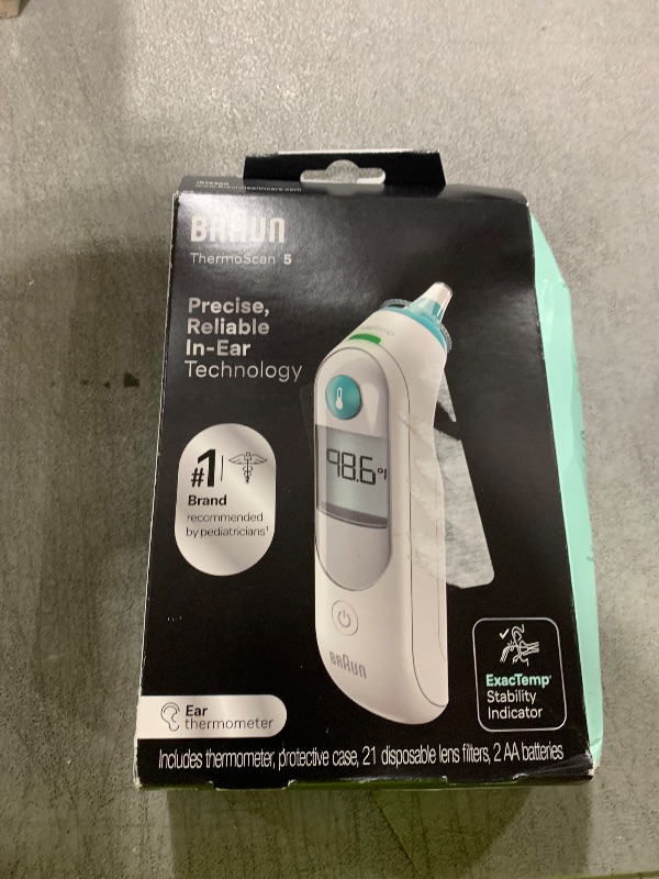Photo 1 of Braun ThermoScan 5 Ear Thermometer - ExacTemp Stability Indicator for Professional Accuracy, Digital Display, Baby and Infant Friendly, No. 1 Brand Recommended by Pediatricians, FSA and HSA Eligible