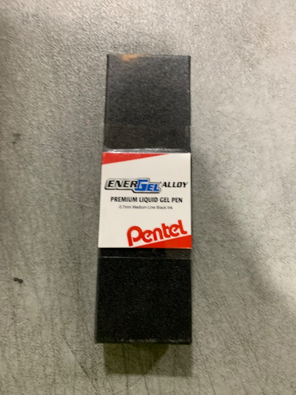 Photo 1 of PENTEL EnerGel Alloy Retractable Gel Pen, Gold Barrel, Black Ink, Includes Gif Box (BL407XABX)