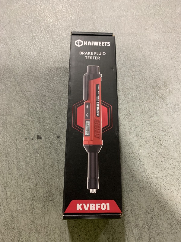 Photo 1 of KAIWEETS Brake Fluid Tester Pen with Corrosion Resistance Probe, High-Precision Brake Fluid Moisture Tester with Data Hold Function, Buzzer Alarm, 3 Colors Backlight, Calibrated for DOT3, DOT4, DOT5.1