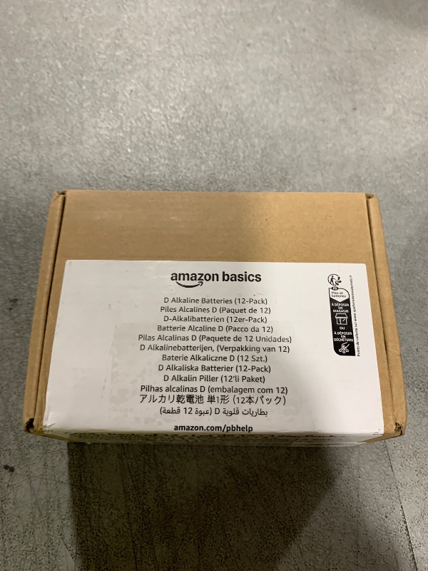 Photo 1 of Amazon Basics 12-Pack D Cell Alkaline All-Purpose Batteries, 1.5 Volt, 5-Year Shelf Life