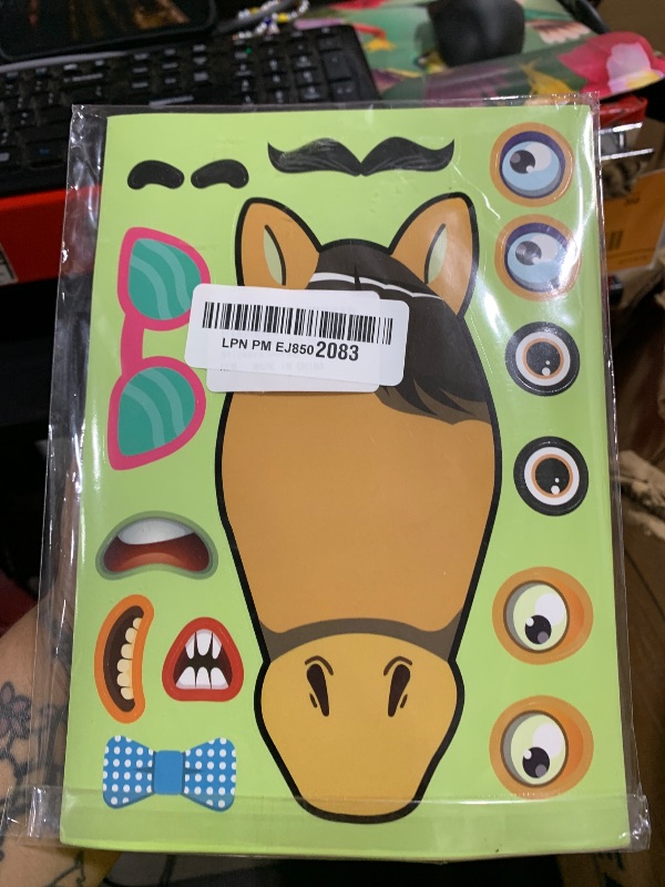 Photo 1 of 24 Sheets 8.27''×5.9'' Make Your Own Horse Stickers for Kids Toddlers, Make a Face Stickers for Kids Party Favors Activities