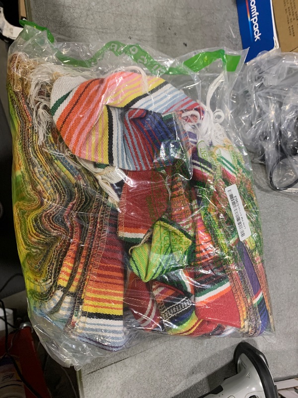Photo 1 of 6 Pack Mexican Table Runners 14” x 84” Rainbow Colors Large Boho Mexican Theme Party Decoration for Cinco de Mayo Fiesta Party 6 Serape Table Runner (14” x 84”)