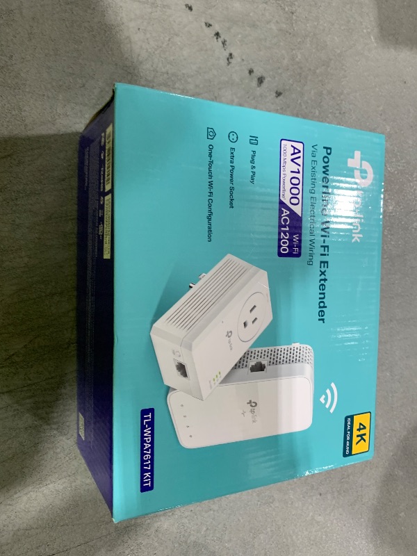 Photo 1 of TP-Link Powerline WiFi Extender TL-WPA7617 KIT - Includes AV1000 Powerline Ethernet Network Adapter and AC1200 Dual Band Extender, Gigabit Port, Passthrough, OneMesh, Ethernet Over Power, Plug & Play