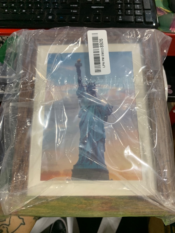 Photo 1 of SESEAT 5x7 Picture Frames Wood Brown 4 Packs for Tabletop Display Wall Mount, Display Pictures 5x7 with Mat or 6x8 Without Mat