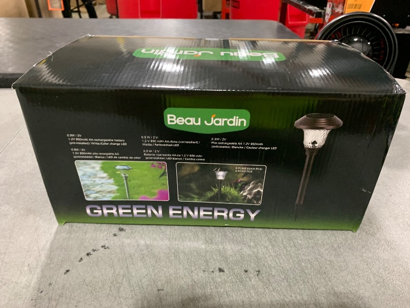 Photo 1 of BEAU JARDIN 8 Pack Solar Pathway Lights Outdoor Solar Powered Lights Waterproof Glass High Lumen for Garden Landscape Path Yard Walkway Patio Driveway Outside Colored Color Changing White Bronze