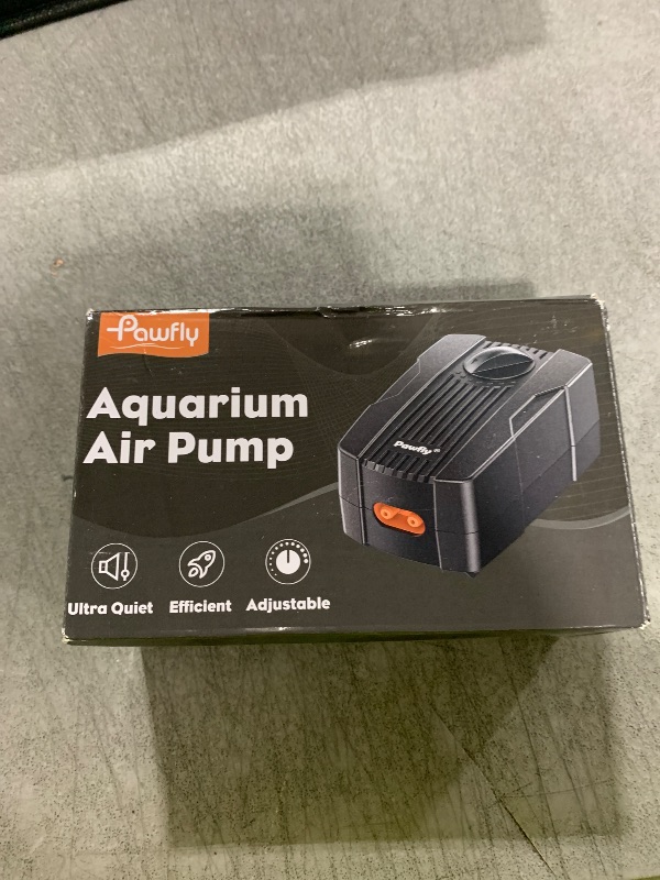 Photo 1 of Pawfly Aquarium Air Pump 50 GPH Fish Tank Oxygen Pump for 10-60 Gallon Fish Tanks Buckets Dual Outlet Adjustable Ultra Quiet Aerator Pump with Airline Tubing Air Stones Connectors and Check Valves