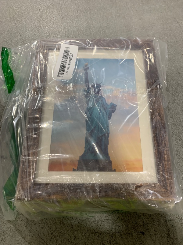 Photo 1 of SESEAT 5x7 Picture Frames Wood Brown 4 Packs for Tabletop Display Wall Mount, Display Pictures 5x7 with Mat or 6x8 Without Mat