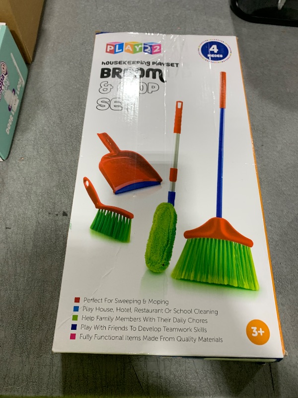 Photo 1 of Play22 Kids Cleaning Set 4 Piece - Toy Cleaning Set Includes Broom, Mop, Brush, Dust Pan - Toy Kitchen Toddler Set is A Great Toy Gift for Boys & Girls