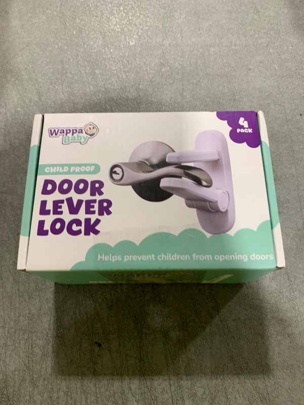 Photo 1 of Door Lever Locks (4 Pack) - Prevents Toddlers from Opening Doors - Durable ABS with 3M Adhesive - Easy One-Hand Operation for Adults, No Tools Needed