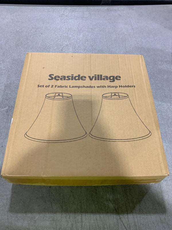 Photo 1 of Bell Lamp Shades Set of 2, Beige Shade Replacement for Table Lamps, Floor Lamps, 6"Top x 13"Bottom x 10"High, Fabric Natural Linen Hand Crafted(Spider Fitter), Harp Holders Included, Assembly Required