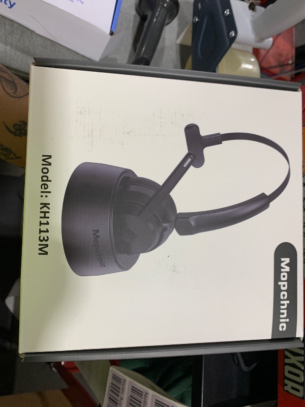 Photo 1 of Mopchnic Bluetooth Headset, Wireless Headphone with AI Noise-Canceling Microphone for Computer, On Ear Bluetooth Headset with USB Dongle for Office Call Center Skype Zoom Meeting Online Class (Black)