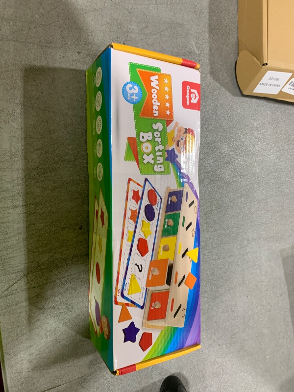 Photo 1 of Coogam Montessori Toys Wooden Color Shape Sorting Box Game Geometric Matching Blocks Early Learning Educational Toy Gift for 3 4 5 Year-Old Baby Toddlers