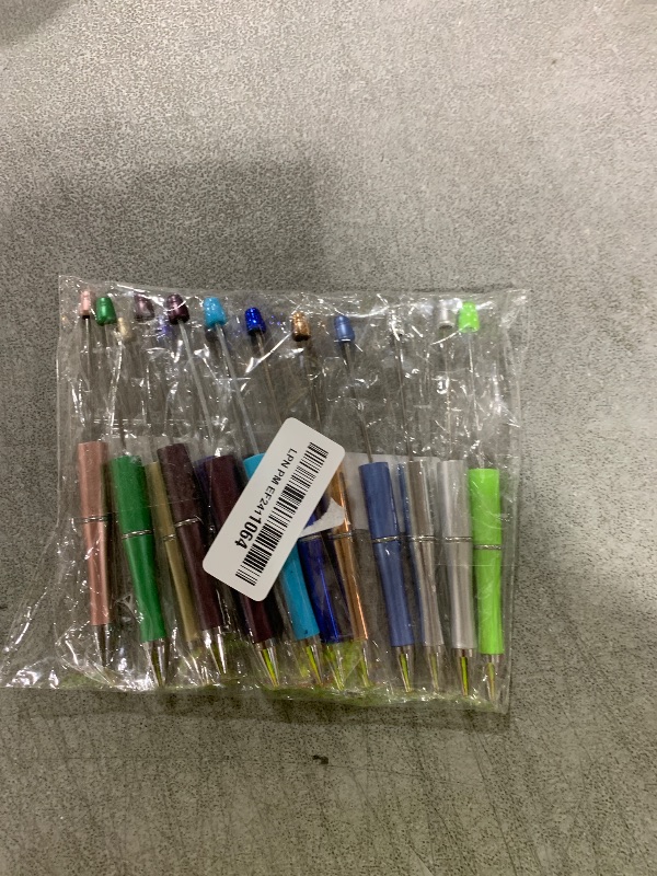 Photo 1 of Joyberg 15 PCS Beadable Pens, Beadable Pens Bulk Colored Plastic, Black Ink Beaded Pens Creative Diy Pen, Bend Pens for Make Gifts for Children and Students, Office School Supplies